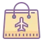 Shopping bag with airplane symbol