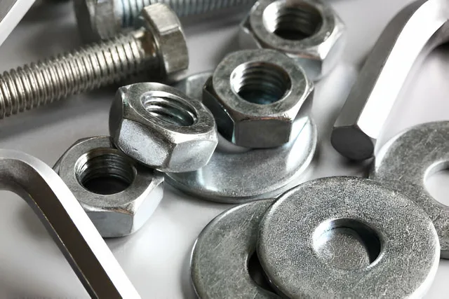 Collection of various metallic fasteners